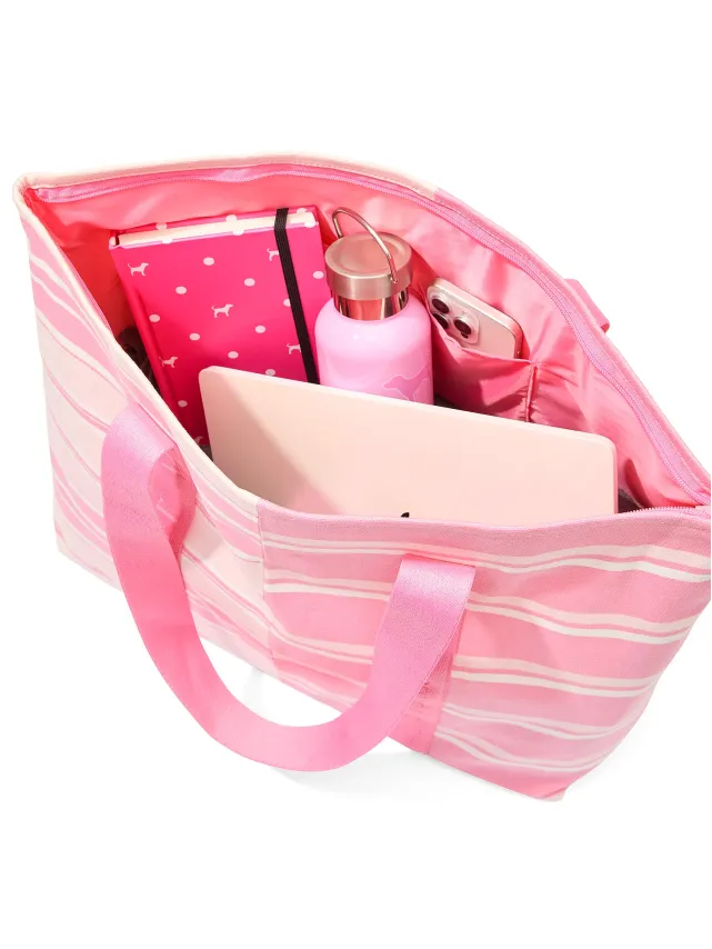 Heritage Stripe Canvas Tote Bag
