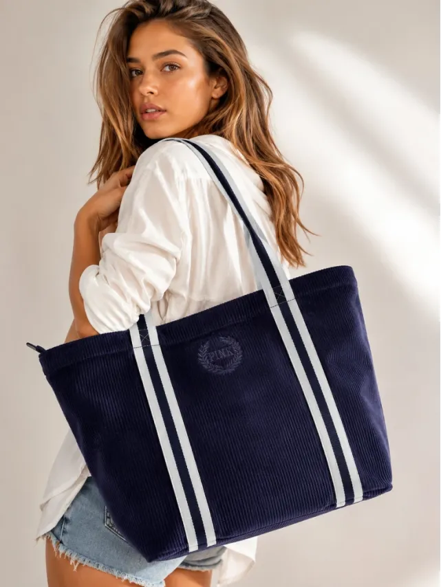 Victoria's Secret Ribbed Velour Tote