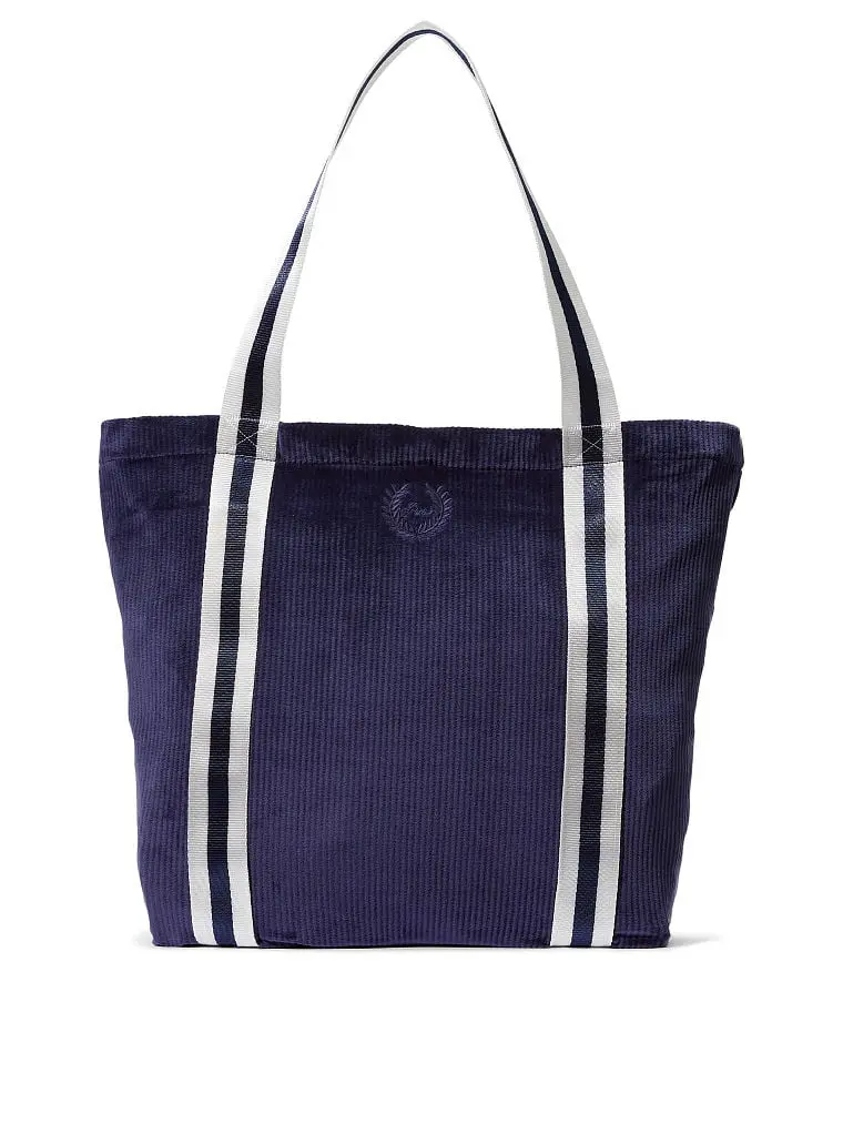 Синяя вельветовая сумка Виктория Сикрет Ribbed Velour Tote