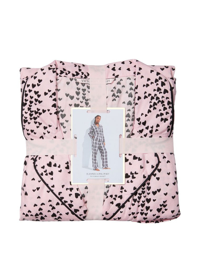 Вікторія Сікрет Flannel Long PJ Set Babydoll Tiny Hearts