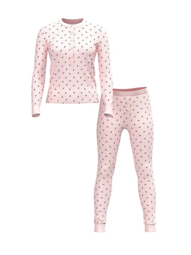 Вікторія Сікрет Cozy Pointelle Pajama Set Angel Pink