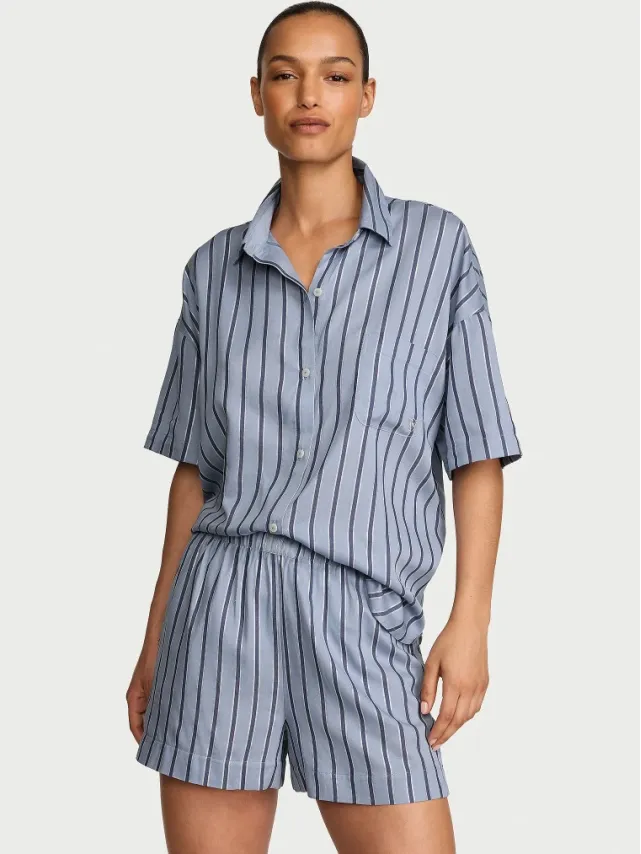 Вікторія Сікрет Modal-Cotton Short Pajama Blue Grey