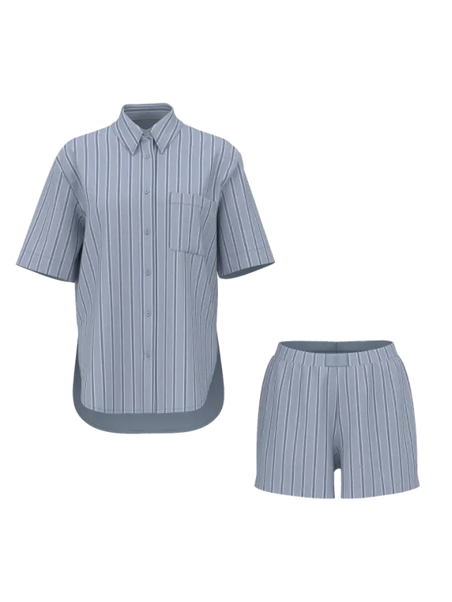 Вікторія Сікрет Modal-Cotton Short Pajama Blue Grey