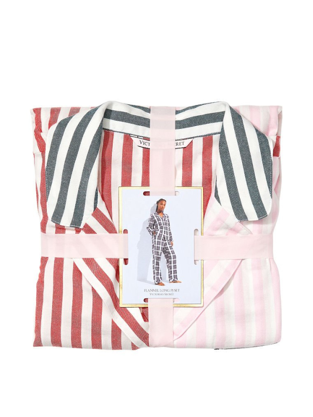 Вікторія Сікрет Flannel Long PJ Set Multicolor Stripe