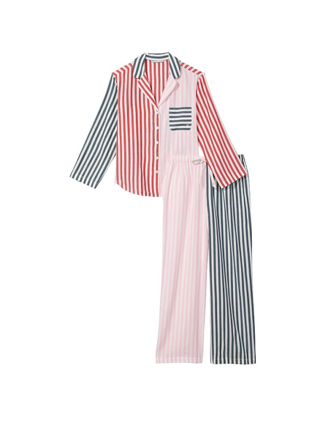 Вікторія Сікрет Flannel Long PJ Set Multicolor Stripe