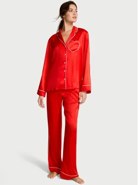 Сатинова піжама Bright Vermillion