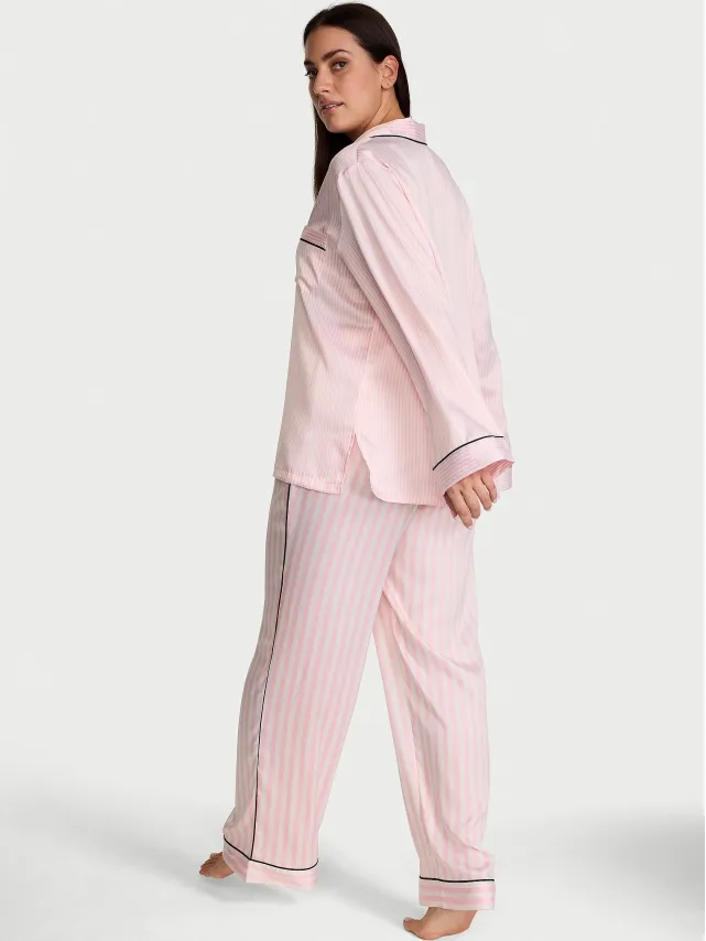 Signature Satin Pajama Set Blossom Iconic Stripes