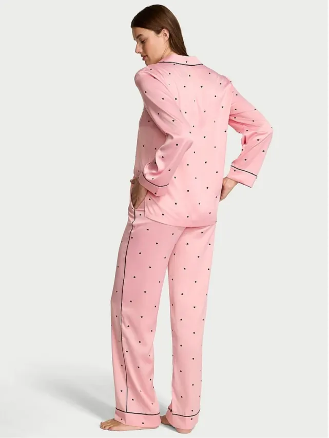 Signature Satin Pajama Set Dusk Pink