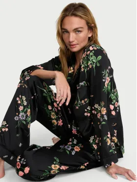 Сатинова піжама Black Botanical
