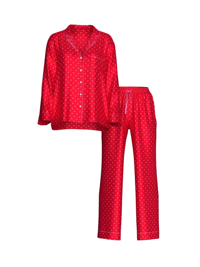 Signature Satin Pajama Set Red Dots