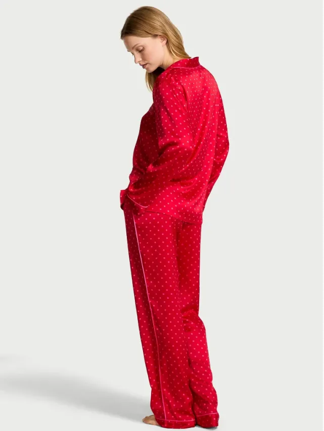 Signature Satin Pajama Set Red Dots