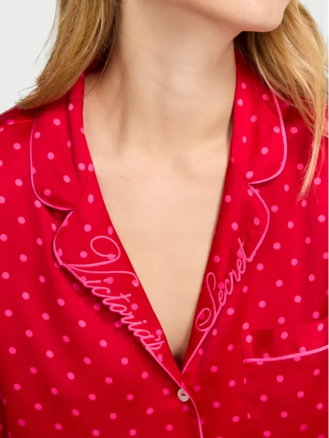 Signature Satin Pajama Set Red Dots