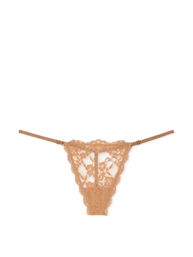 Lace Adjustable V-String Panty Toffee