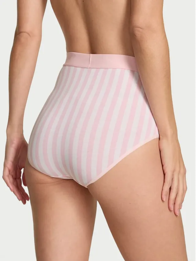 Вікторія Сікрет Logo Brief Panty Pink Stripes