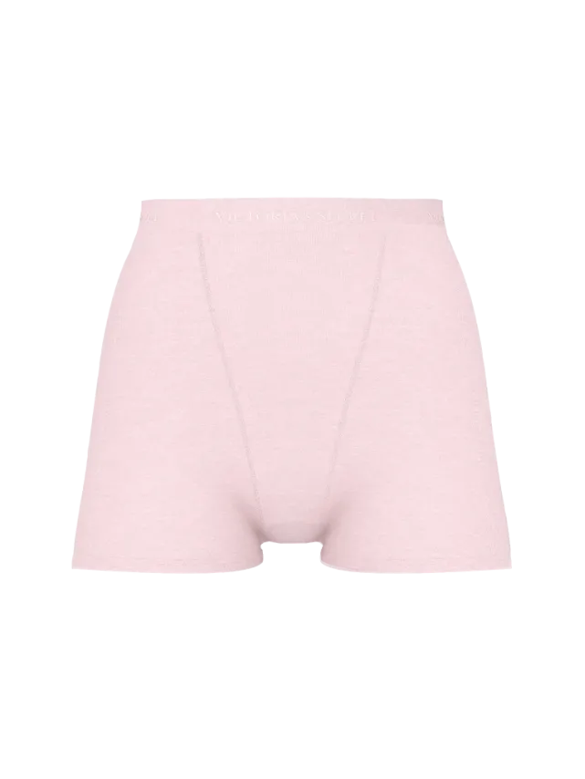 Logo Cotton High-Waist Boyshort Panty Angel Pink