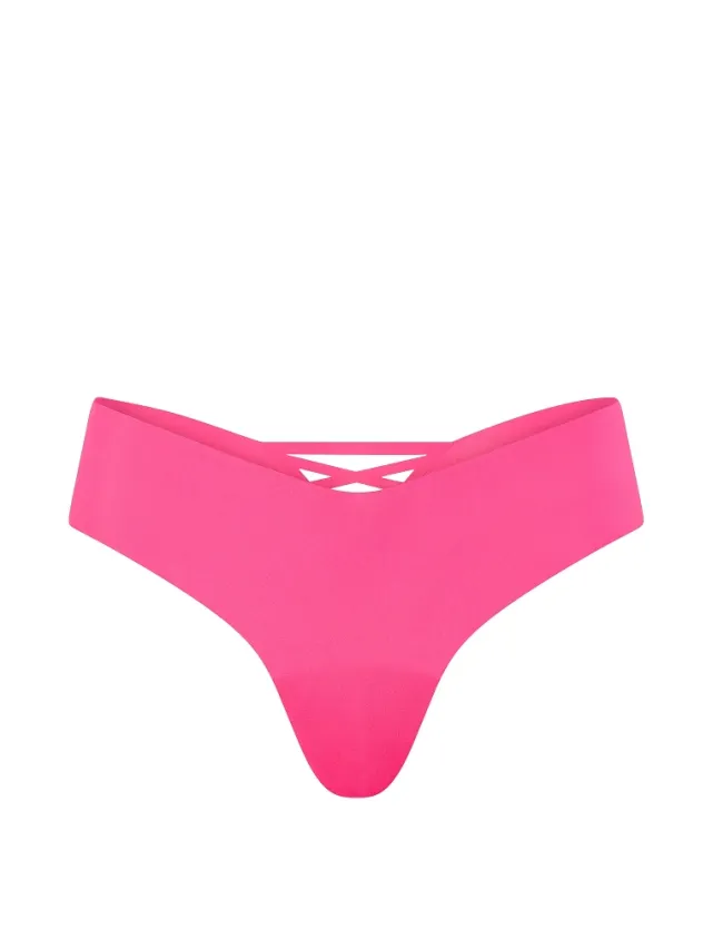 No Show Strappy Thong Panty Neon Bubble