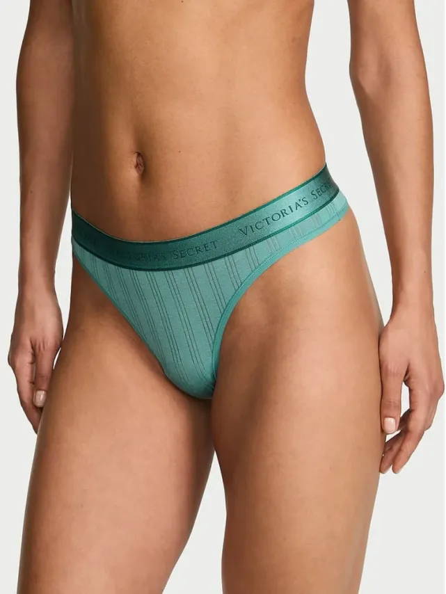 SoSoft Modal Ultra-Fine Logo Thong Panty Gentle Green