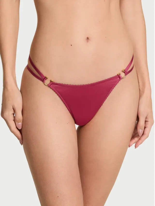 Strappy Ring Hardware Thong Panty Peony