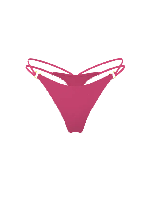 Strappy Ring Hardware Thong Panty Peony