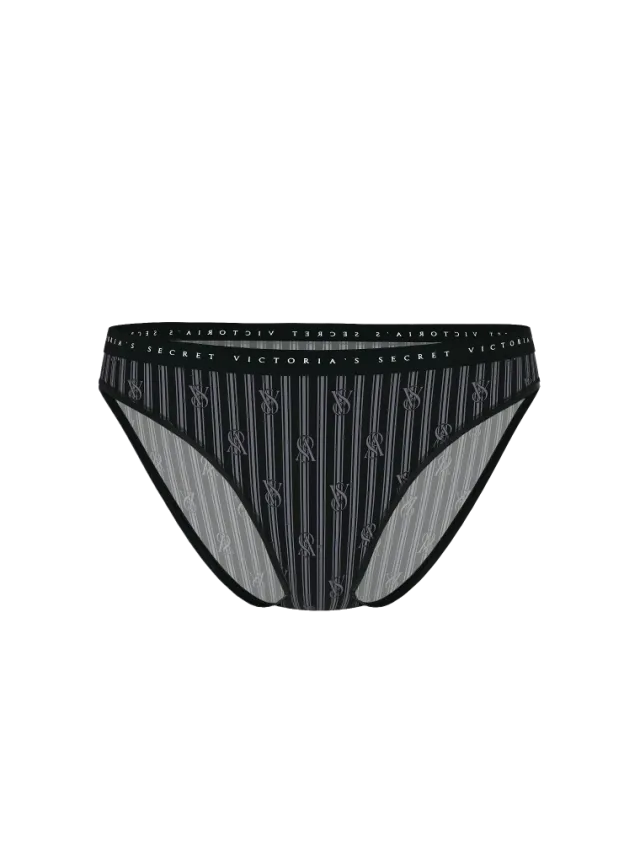 Stretch Cotton Bikini Panty Black Logo
