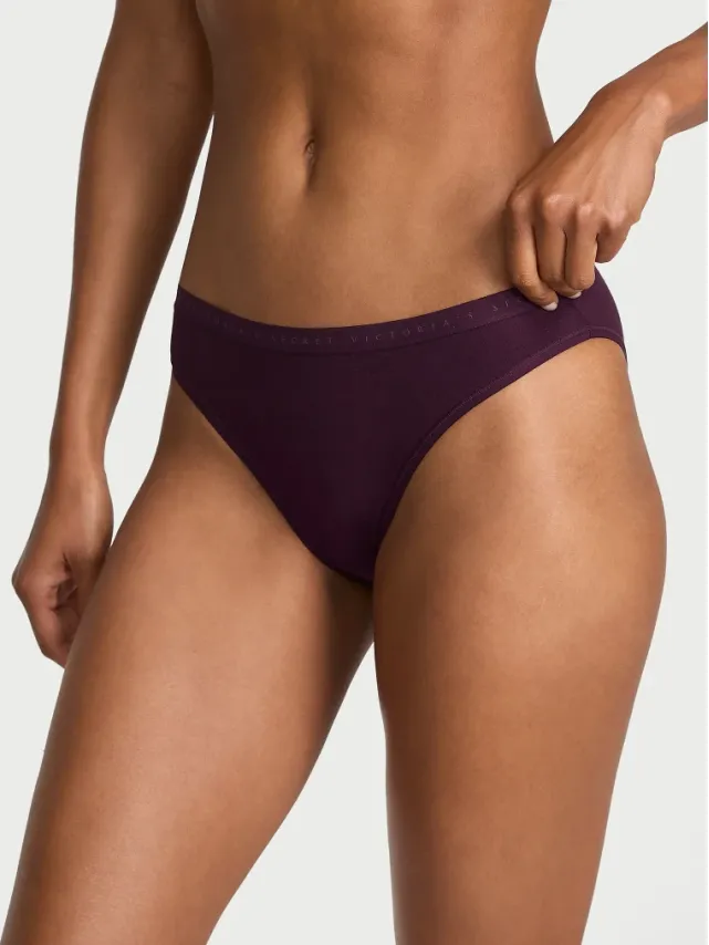 Stretch Cotton Bikini Panty Winter Wine