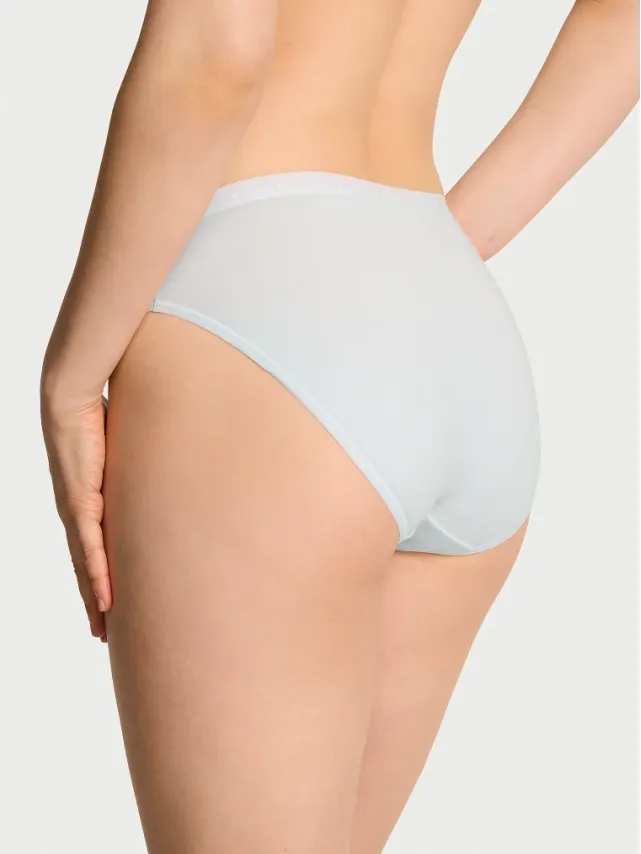 Stretch Cotton High-Leg Brief Panty Blue Mist