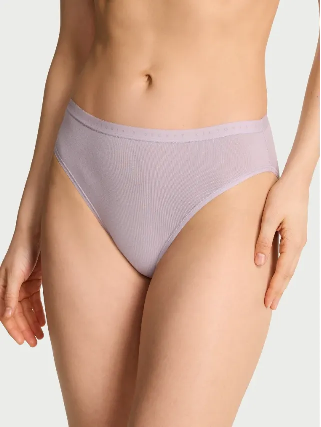 Stretch Cotton High-Leg Brief Panty Crystal Lilac