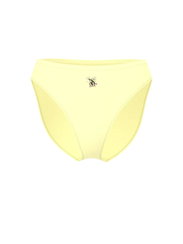 Stretch Cotton High-Leg Brief Panty Lemonade