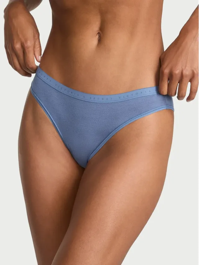 Stretch Cotton High-Leg Brief Panty Moonlight Blue