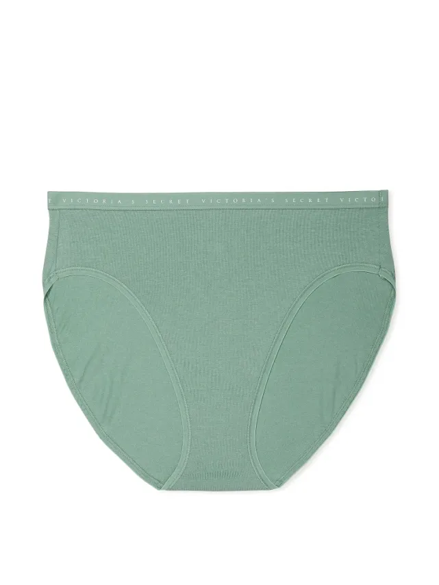 Stretch Cotton High-Leg Brief Panty Seasalt Green