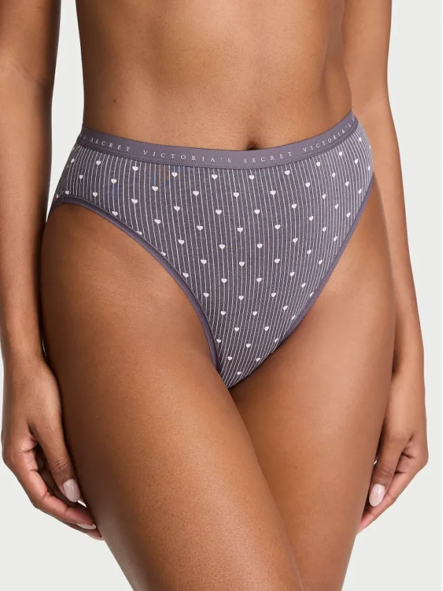 Stretch Cotton High-Leg Brief Panty Tornado Heart