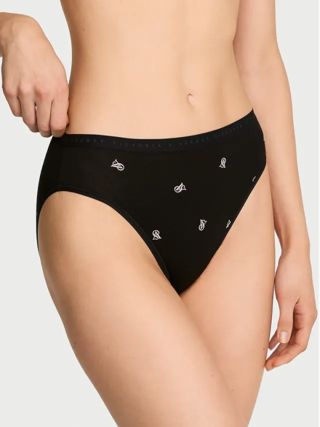 Stretch Cotton High-Leg Brief Panty Tossed Vs