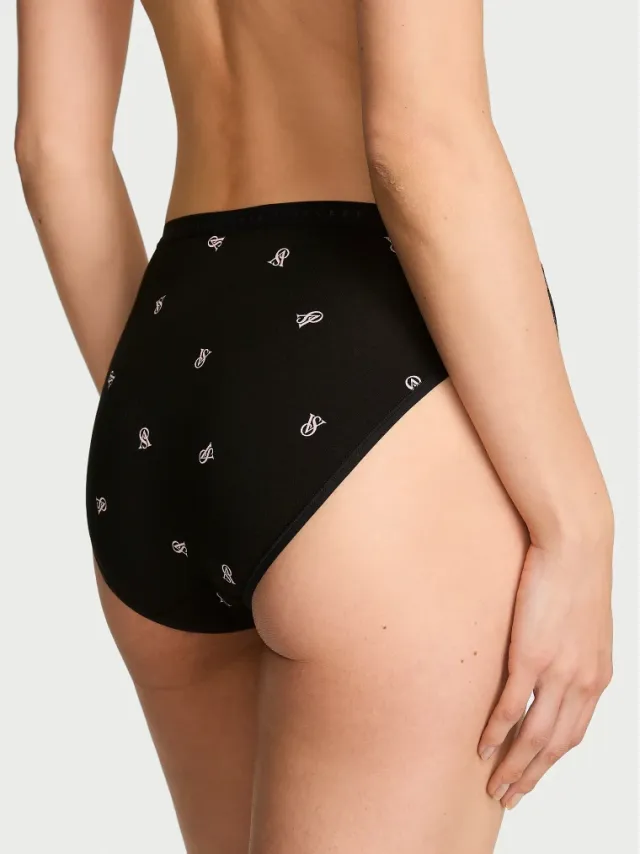 Stretch Cotton High-Leg Brief Panty Tossed Vs