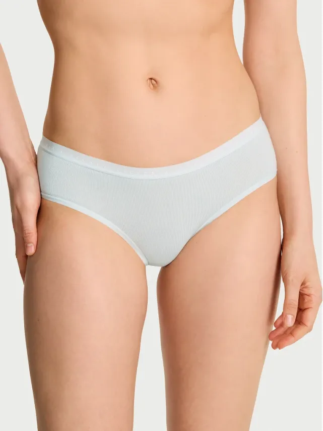 Stretch Cotton Hiphugger Panty Blue Mist