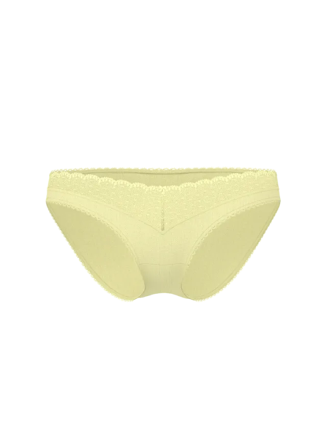 Stretch Pointelle Bikini Panty Lemonade
